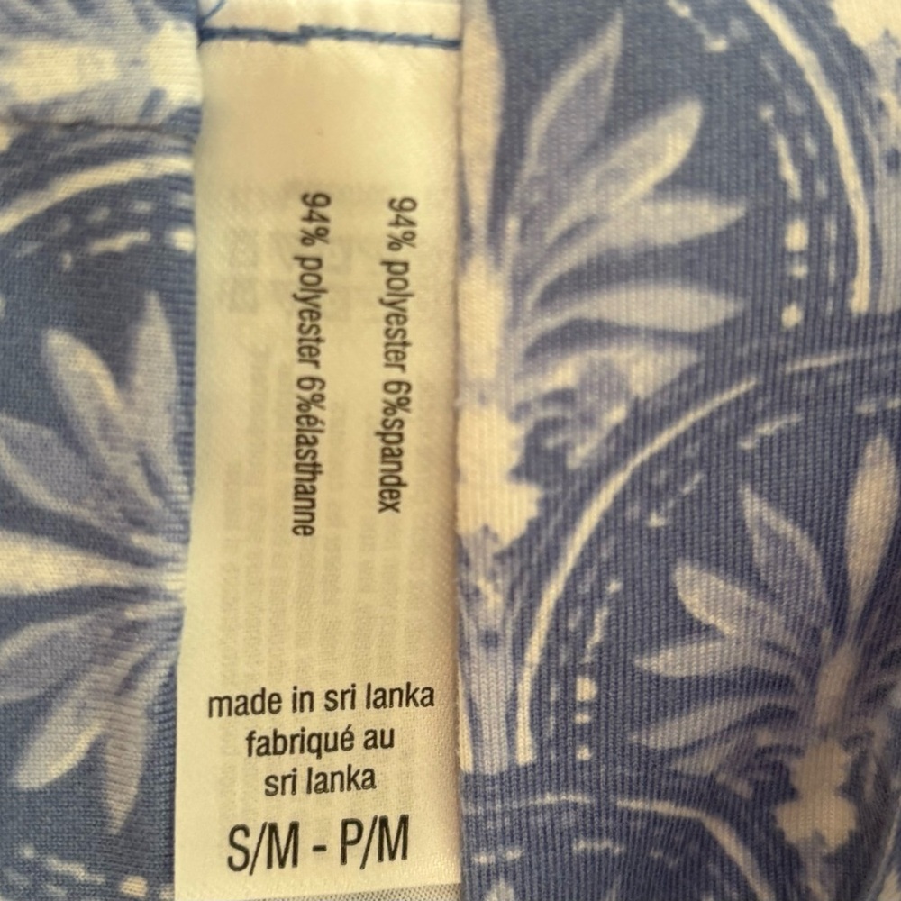 NWT TOMMY BAHAMA Short Robe Tropical Print Blue White Long Sleeve Size S/M P/M - Picture 4 of 6